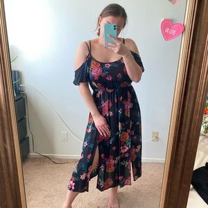 BWOT Summer Black Floral Dress